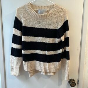 ALC Black and Cream Striped Sweater - Size Small